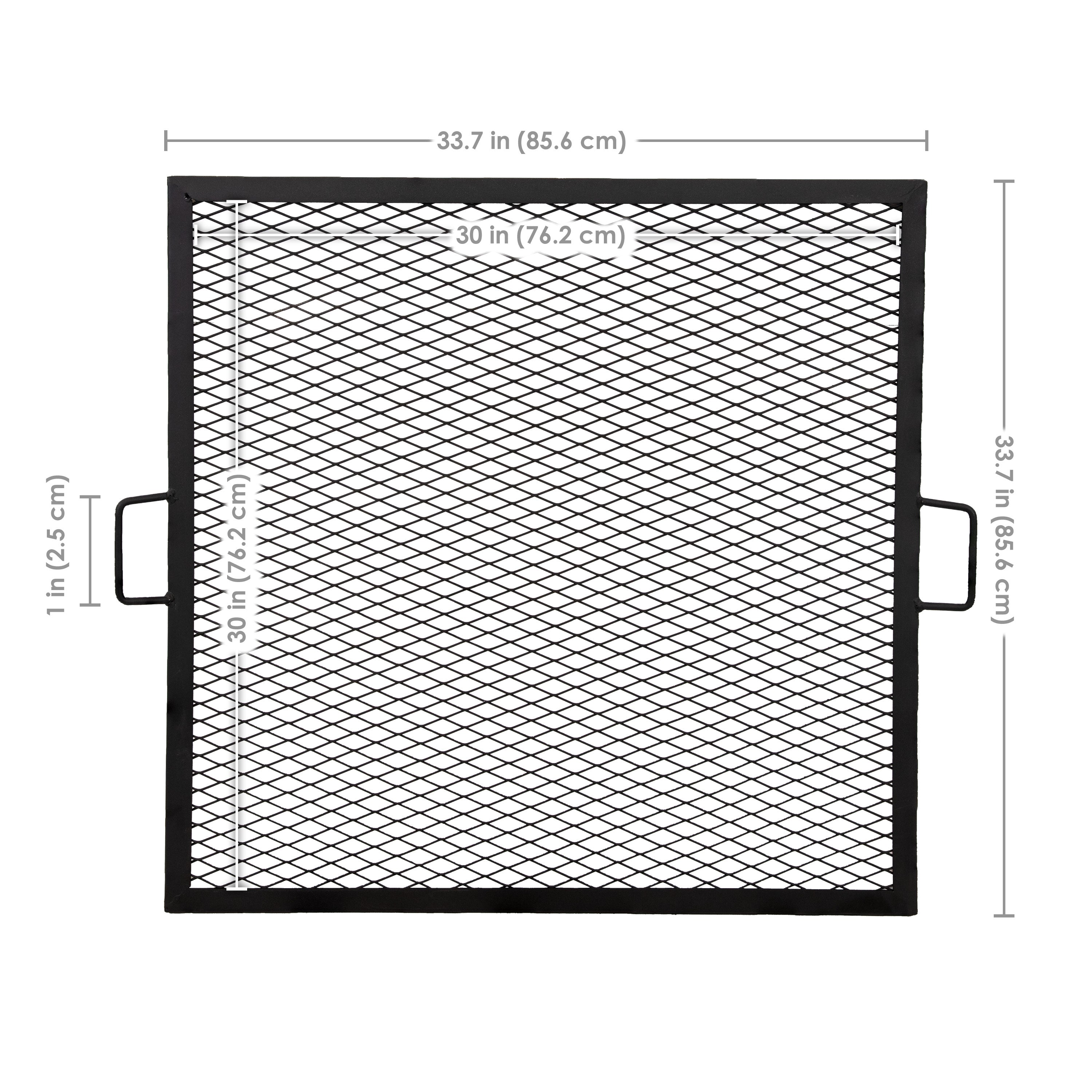 Sunnydaze X Marks Square Fire Pit Grill Grate - Heavy Duty Steel Cooking Grate for Outdoor Camping, Backyard BBQs & Patio Fire Pits