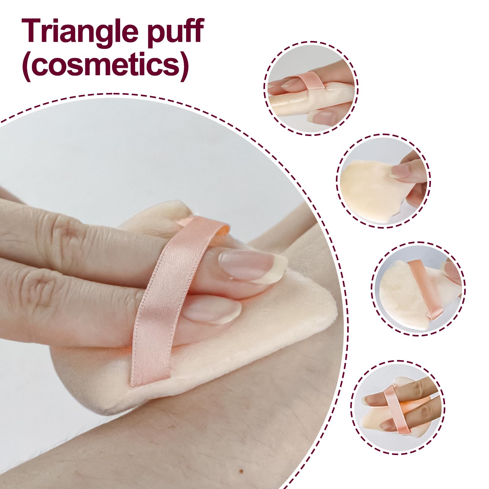 16Pcs Triangle Powder Puffs for Loose & Body Powder - Soft Makeup Sponge Applicators for Flawless Face & Body Makeup - Perfect for Travel & Professional Makeup Kits