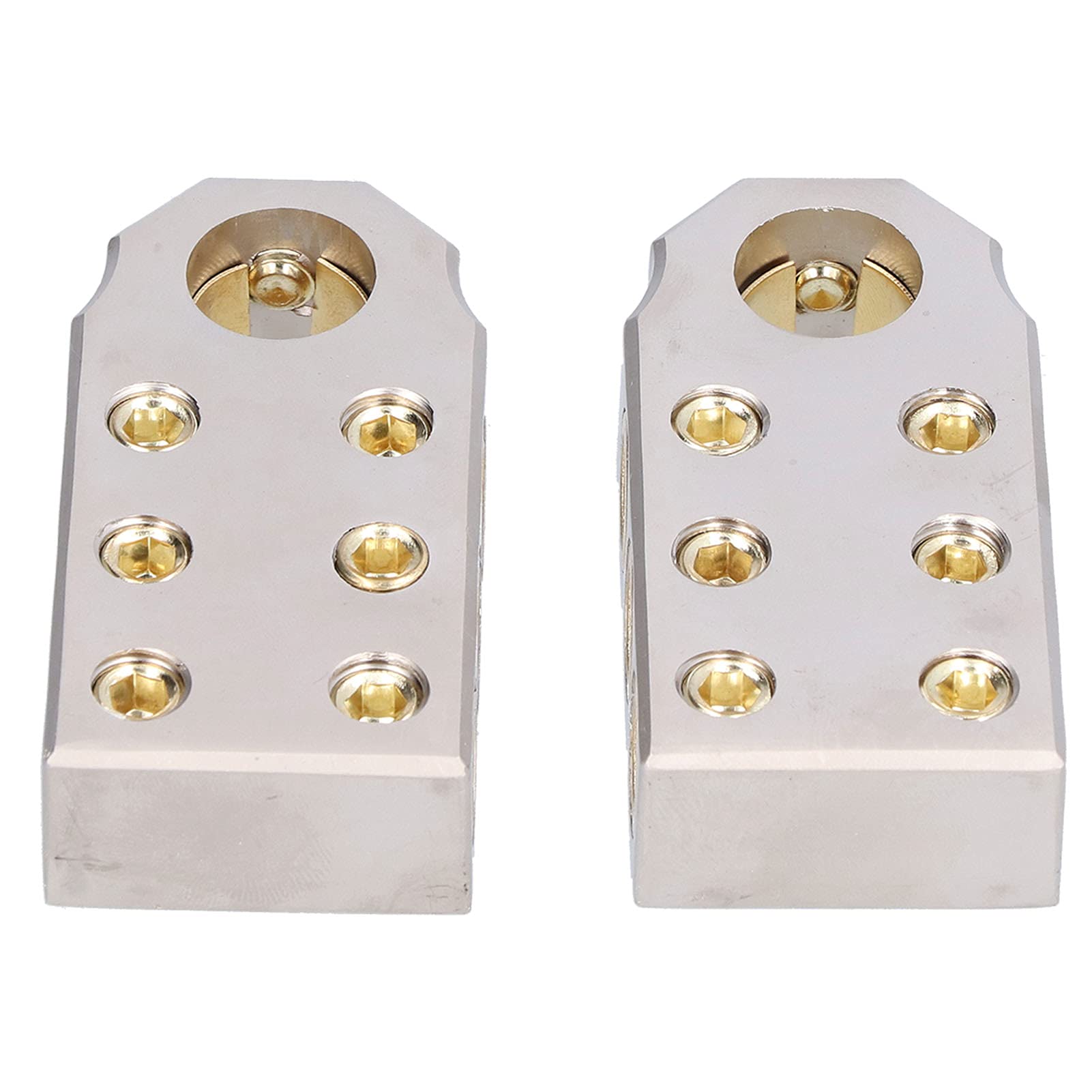 Universal 2pcs Zinc Alloy Battery Terminals - 0.7in Hole for Car & Marine Use