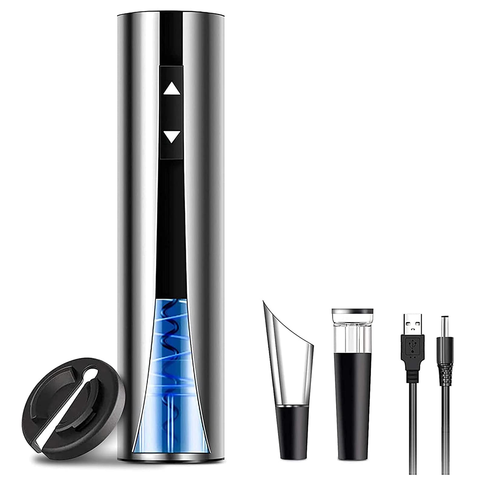 UYBAG Electric Wine Opener - Automatic Cordless Wine Bottle Opener with Foil Cutter, Vacuum Pump & Stopper, Wine Pourer - Perfect for Home Bar, Kitchen & Dinner Parties