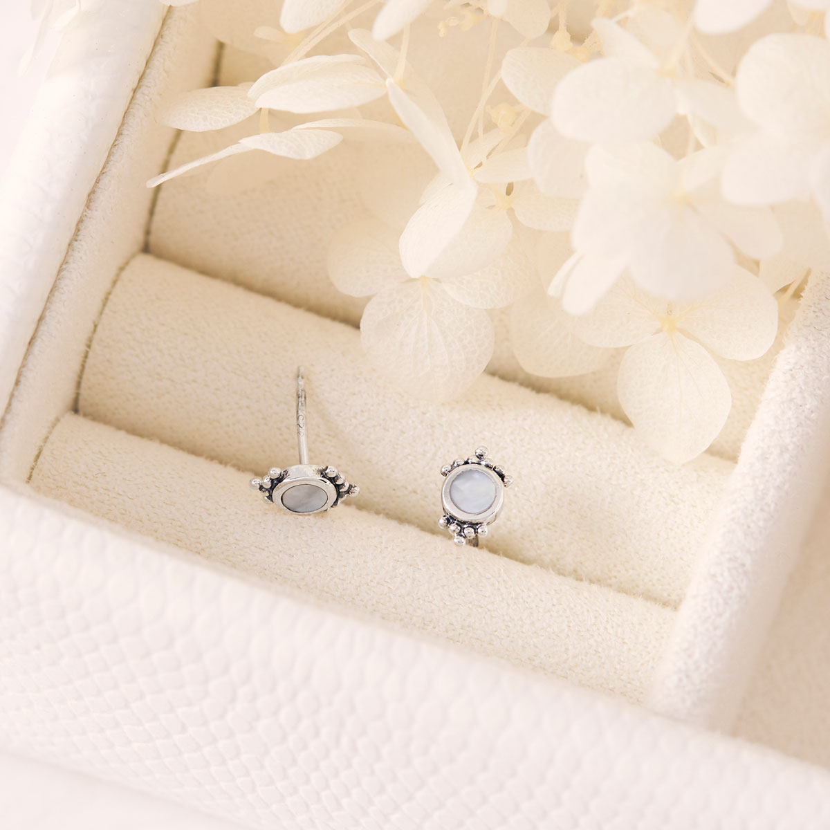 Mirage Shell Stud Earrings for Women - Dainty Pearl & Shell Studs - Hypoallergenic Jewelry Gift for Her | Perfect for Beach Weddings, Summer Outfits & Boho Fashion