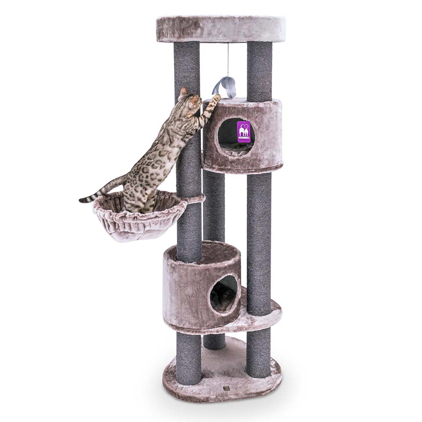Premium 180cm Cat Tree for Large Cats - Kings & Queens Charlotte Cat Tower with Scratching Posts, Perches & Condo - Perfect for Indoor Play & Climbing for Your Feline Friend