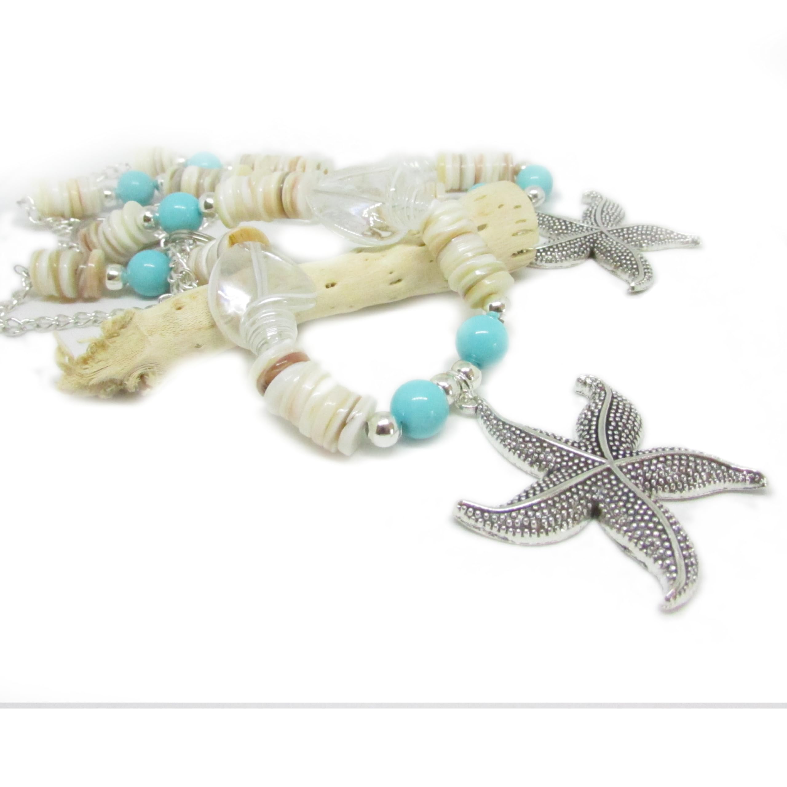 Starfish & Seashell Curtain Tiebacks - Coastal Beach Style Window Curtain Holdbacks for Living Room, Bedroom, Bathroom - Perfect for Nautical Home Decor and Beach House Accessories