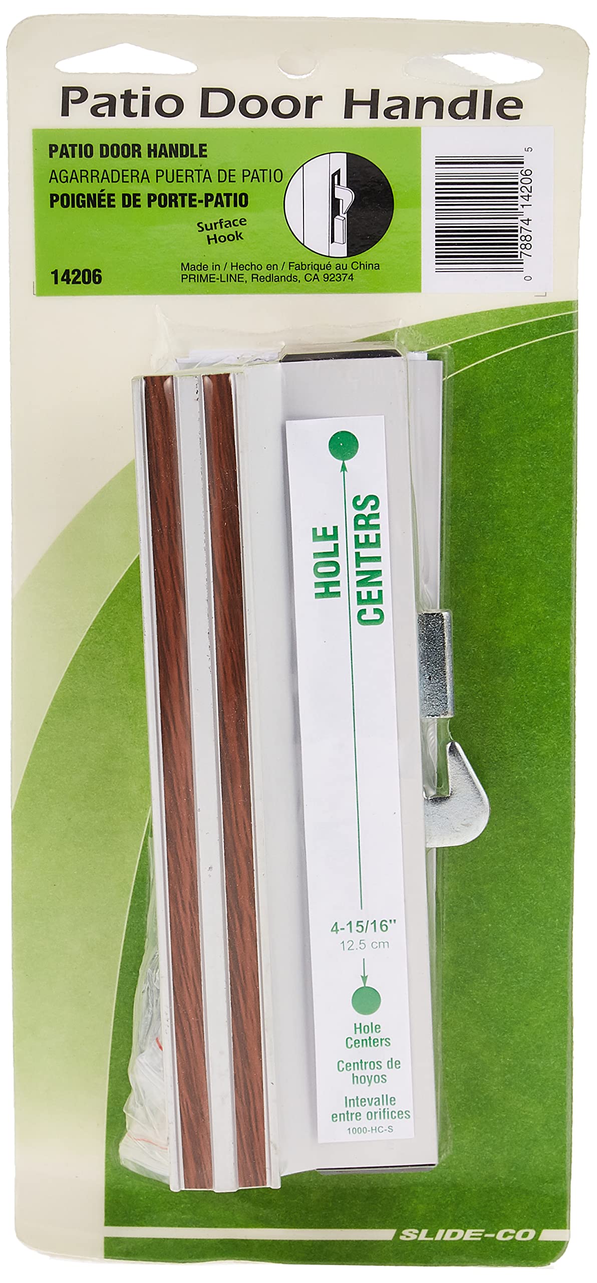 Slide-Co 14206 Sliding Glass Door Hook Lock - Aluminum Surface Mount Handle for Patio, Balcony & Bathroom Security