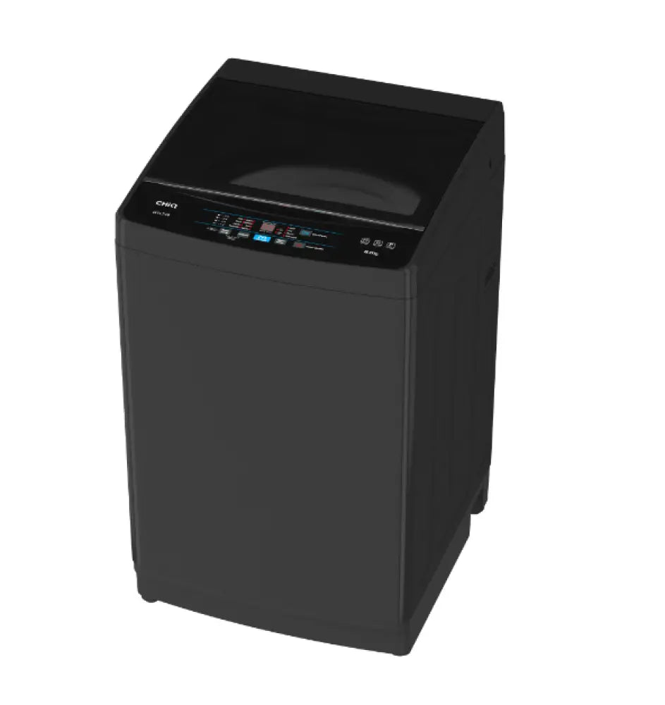 CHiQ WTL79B 8kg Top Load Washing Machine - Energy Efficient Black Laundry Washer for Small Apartments & Compact Spaces