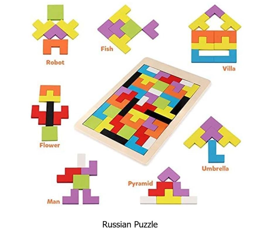 AMOGH MART Wooden Brain Teaser Puzzles - Educational STEM Toys for 3+ Year Old Kids (5-Pack) | Perfect for Classroom Learning & Family Game Night