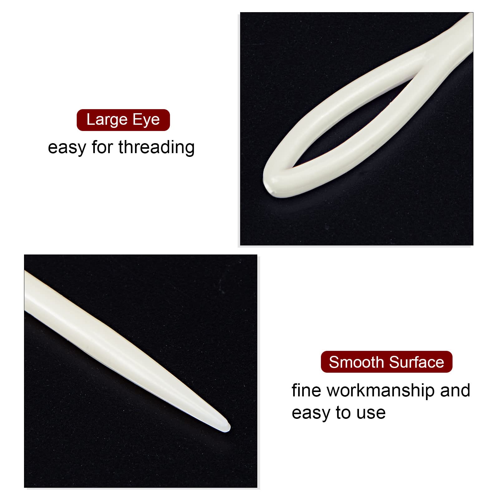 HARFINGTON 20pcs Plastic Sewing Needles - 15cm Large Eye Blunt Needles for Handmade Crafts, DIY Sewing & Stitching Projects (White) | Perfect for Beginners, Kids Crafts, Fabric Arts & Yarn Projects