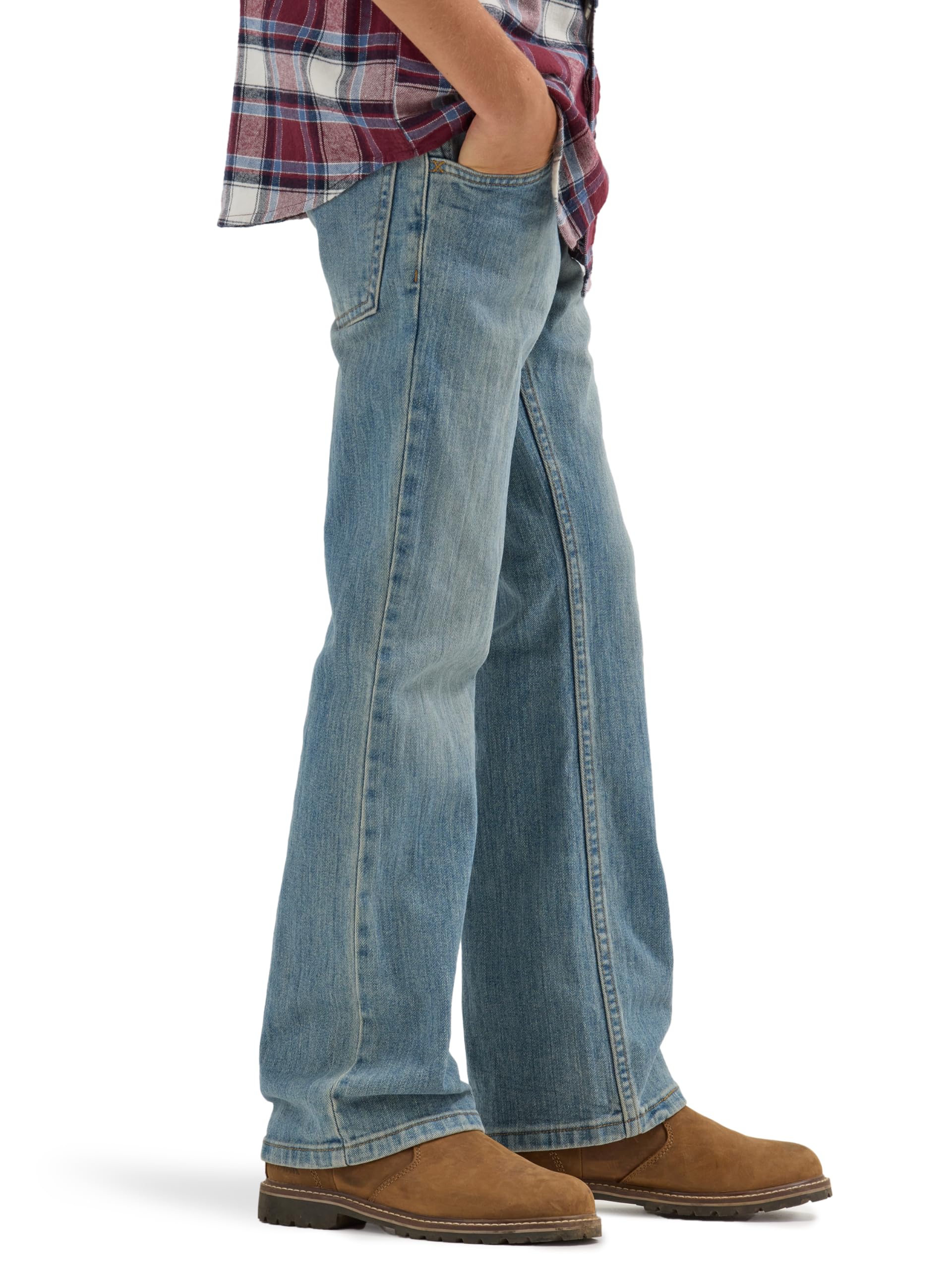 Wrangler Boys' Boot Cut Jeans - Waldon Style Stonewash Indigo Denim Pants for Kids | School, Play & Everyday Wear