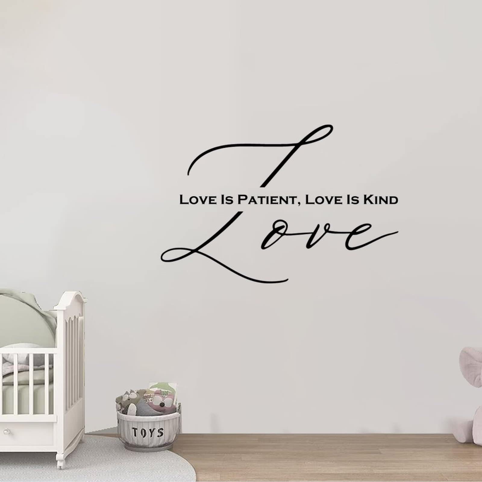 Love is Patient, Love is Kind Vinyl Wall Decal - Inspirational Quote Sticker for Home, Office, Classroom & Gym Decor - 22 Inch Removable Wall Art for Motivation & Positive Vibes - Perfect for Bedrooms, Living Rooms and Workspaces