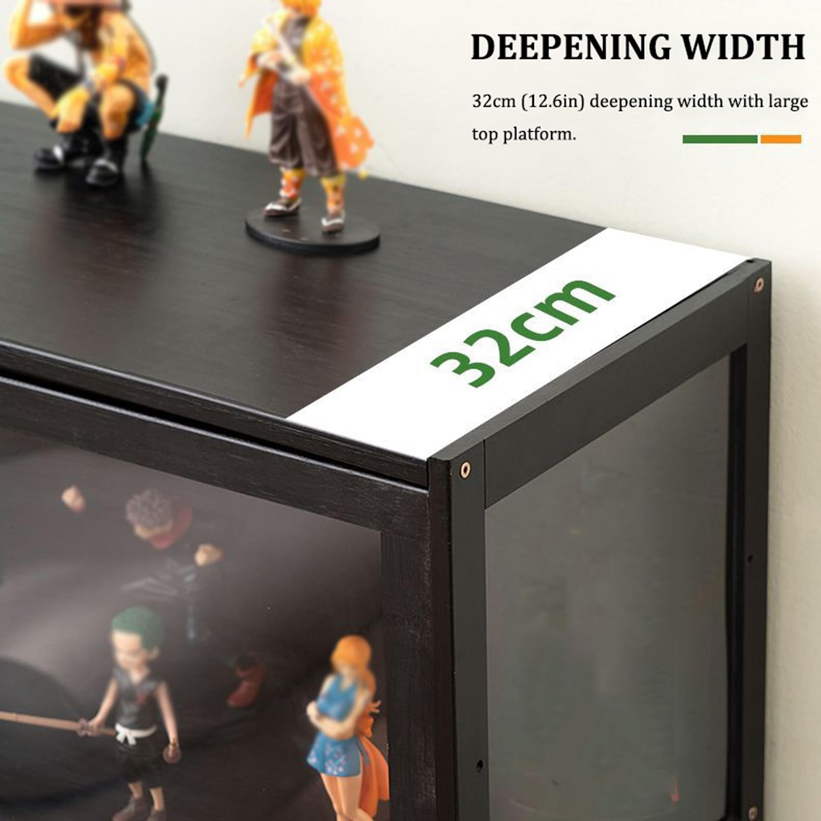 Acrylic Display Case for Collectibles - Clear Glass Cabinet for Action Figures & Toys - China Cabinet & Curio Storage Organizer - Perfect for Home Decor, Office Display & Collectible Showcase