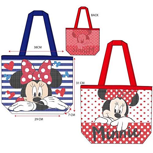 Disney Minnie Mouse Reusable Tote Bag for Women & Girls - Navy Blue | Beach & Shopping