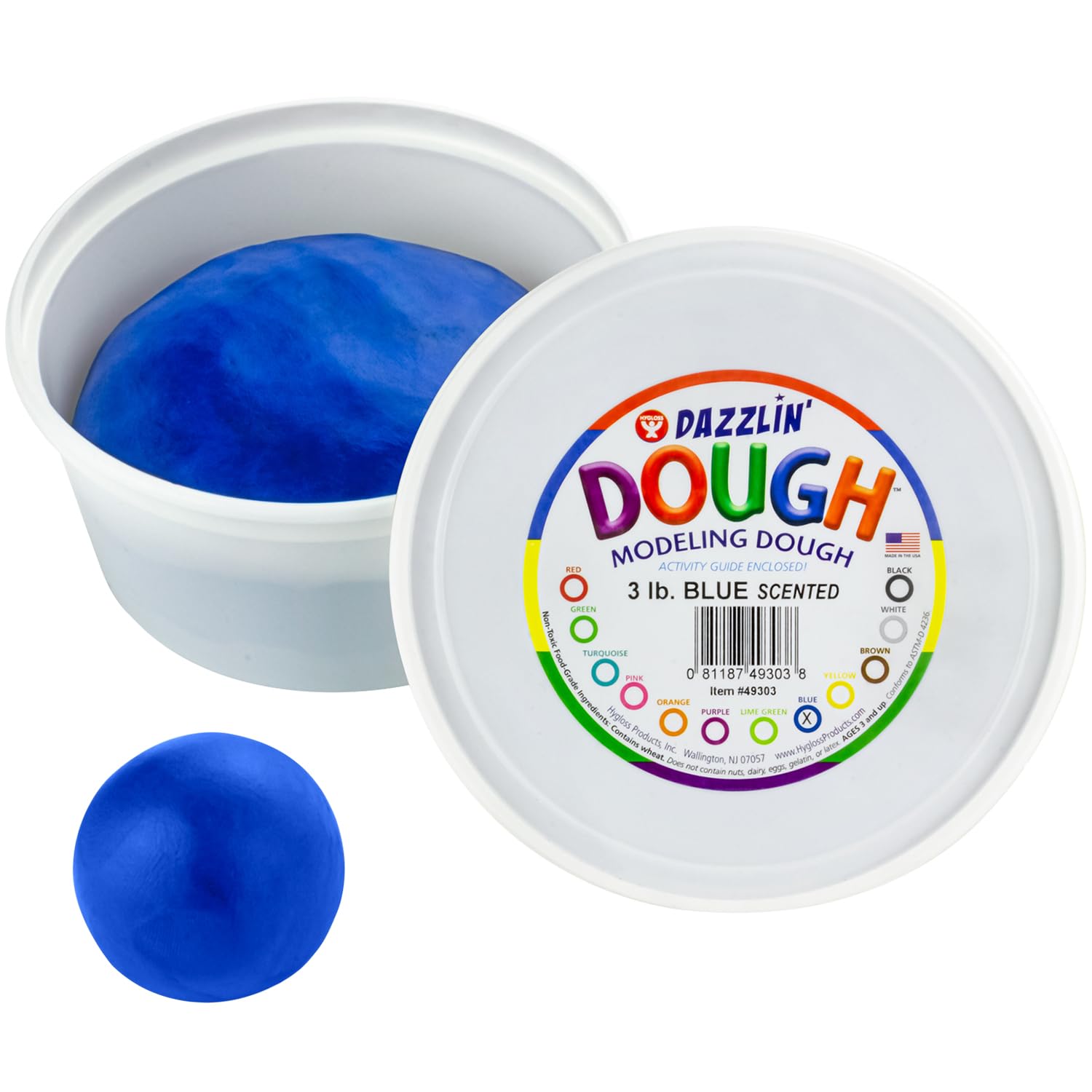 Hygloss Scented Play Modeling Dough 3lb - Non-Toxic & Safe for Kids Arts & Crafts - Easter Basket Stuffer, Party Favors & Classroom Supplies (Blue) - Perfect for Sensory Play, Creative Learning & Holiday Gift Giving