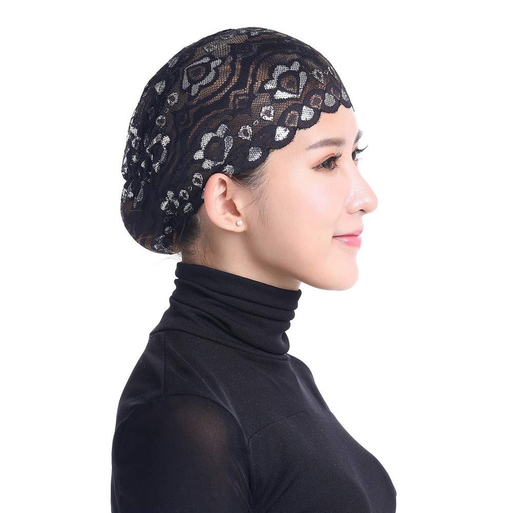 Chemo Loss Cap for Women & Men - Stretchy Lace Turban Head Wrap Scarf - Soft Baseball Style Muslim Hat for Hair Loss, Cancer Patients - Perfect for Daily Wear, Hospital Visits & Outdoor Activities