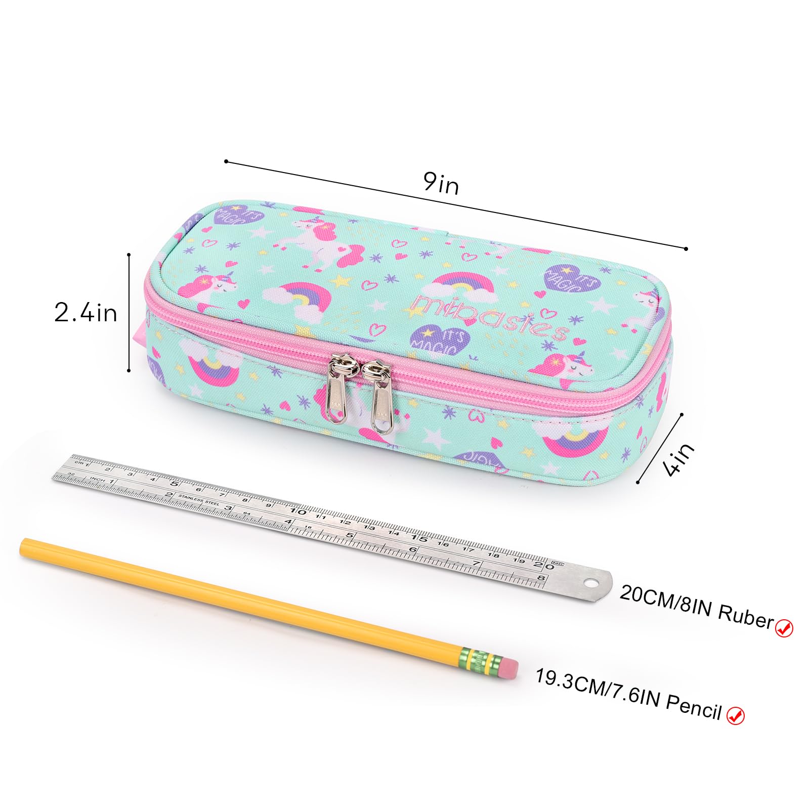 Mibasies Unicorn Pencil Case for Kids - Cute Girls & Boys School Supplies, Magic Unicorn Design Pen Holder Pouch - Perfect for School, Office, and Travel Organization