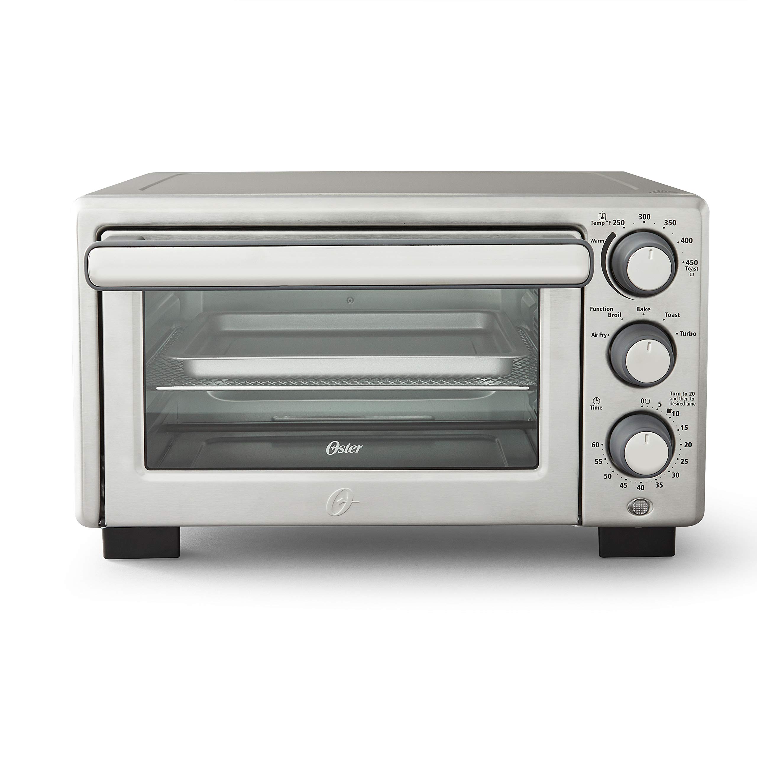 Oster® Compact Countertop Oven with Air Fryer - 6-Slice Stainless Steel Toaster Oven for Baking, Roasting & Reheating | Perfect for Small Kitchens, Dorms & Apartments