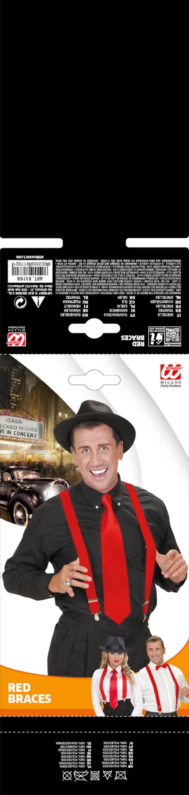 Stylish Red Braces Accessory for Fancy Dress & Cosplay - Perfect for Halloween, Costume Parties, and Theatrical Performances