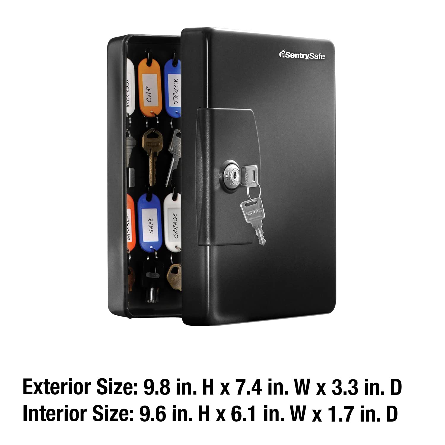 SentrySafe Key Box - Small Black Wall Mount Key Lock Box for Secure & Easy Access to Multiple Keys (0.06 Cubic Feet, KB-25) - Perfect for Home, Office & Garage Key Organization