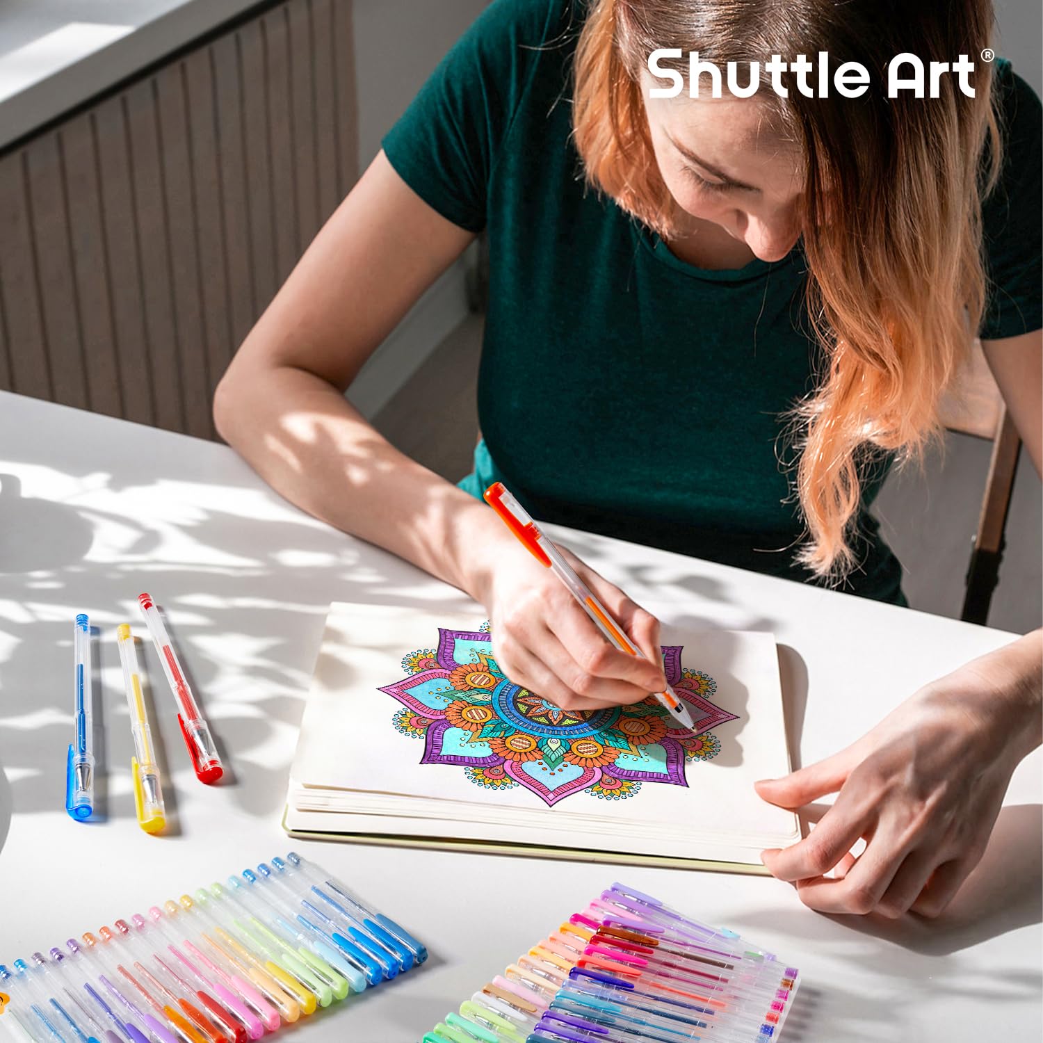 Shuttle Art 360 Pack Gel Pens Set - 180 Vibrant Colors Gel Pens with 180 Refills | Perfect for Adult Coloring Books, Doodling, Drawing & Art Projects | Ideal for Artists, Students & DIY Craft Enthusiasts