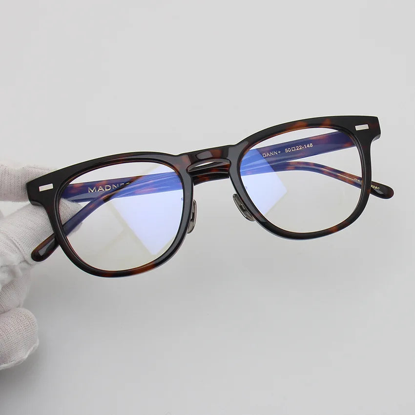 Stylish Unisex Black Square Acetate & Titanium Frame Eyeglasses 94142 - Perfect for Reading, Work, and Everyday Fashion Accessory