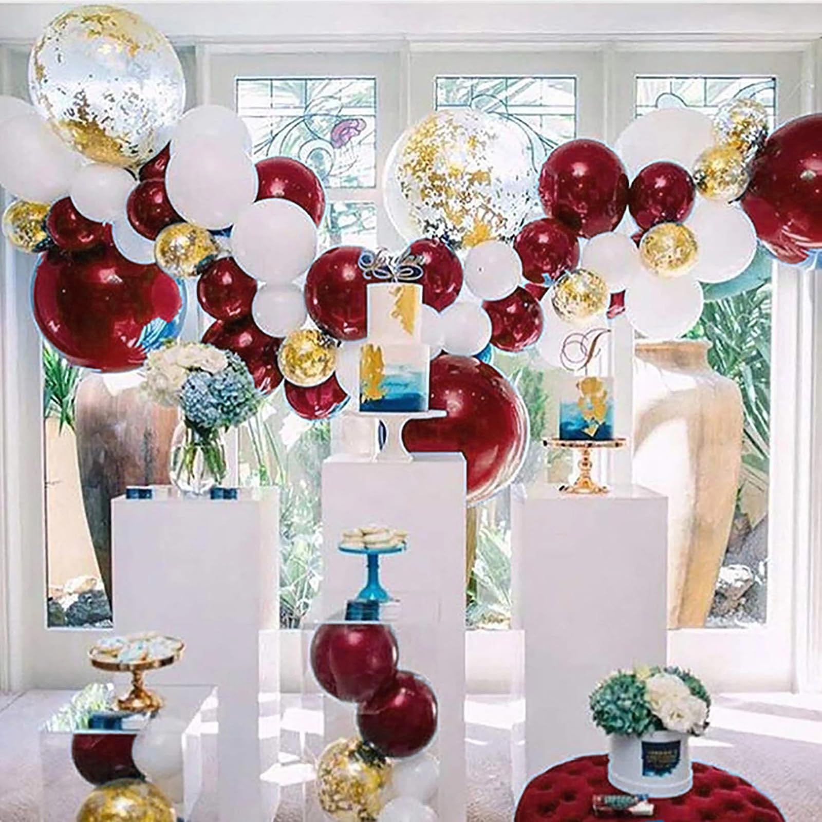2025 Burgundy & Gold Graduation Party Decorations Kit - 81pcs Balloons, Maroon Gold Theme for Graduation, Birthday & Bridal Showers - Perfect for Fall Celebrations & Women's Events