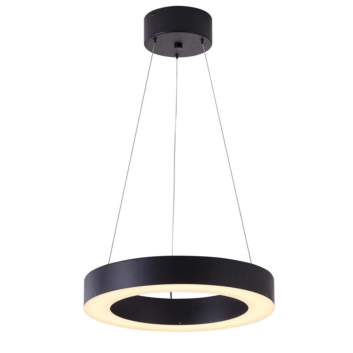 Bethel A Matte Black Halo Ring LED Light with White Acrylic Diffuser - Perfect for Home Decor, Photography Lighting, and Studio Setup