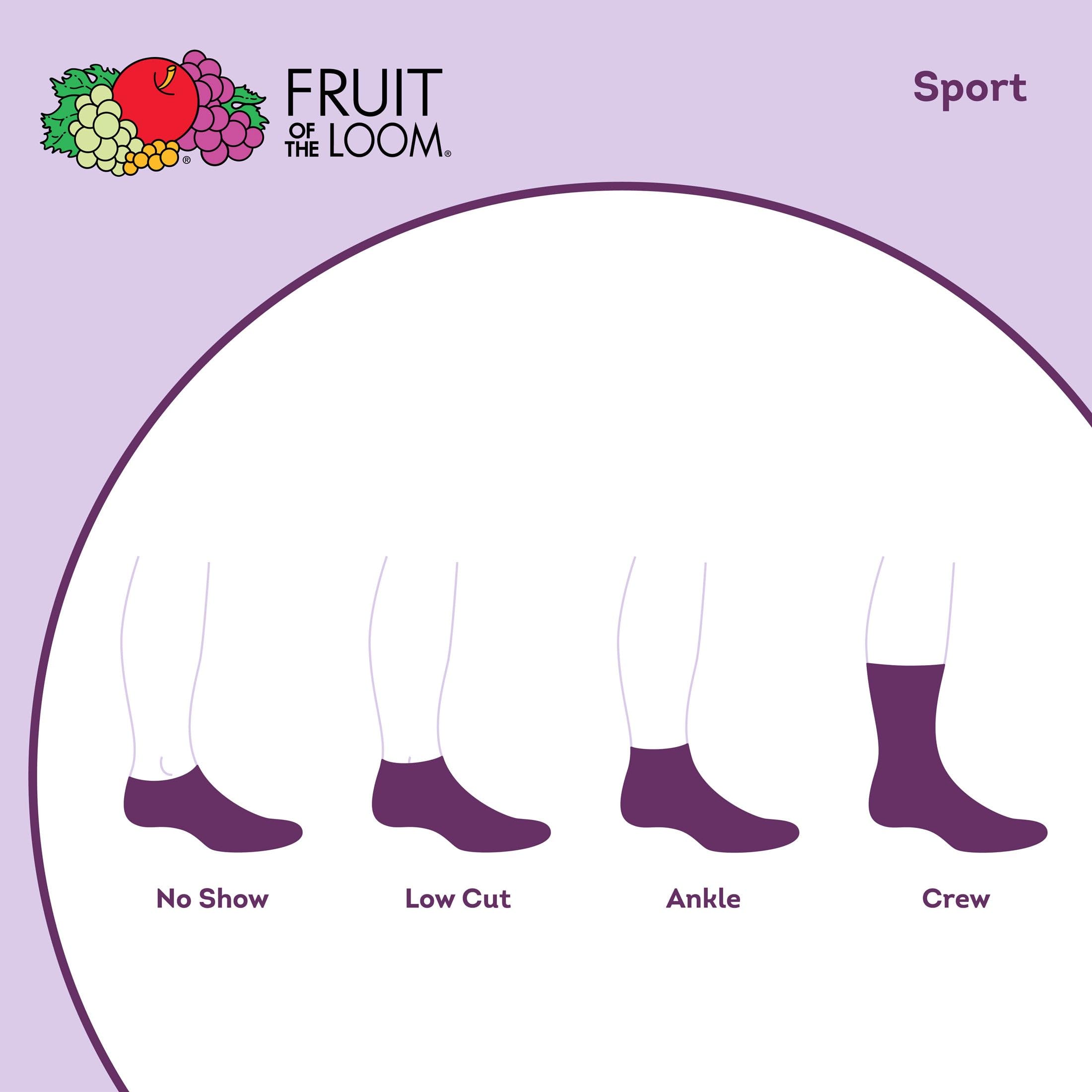 Fruit of the Loom Girls' Soft Cushion Everyday Socks - Comfortable Cotton Crew Socks for School, Play & Daily Wear
