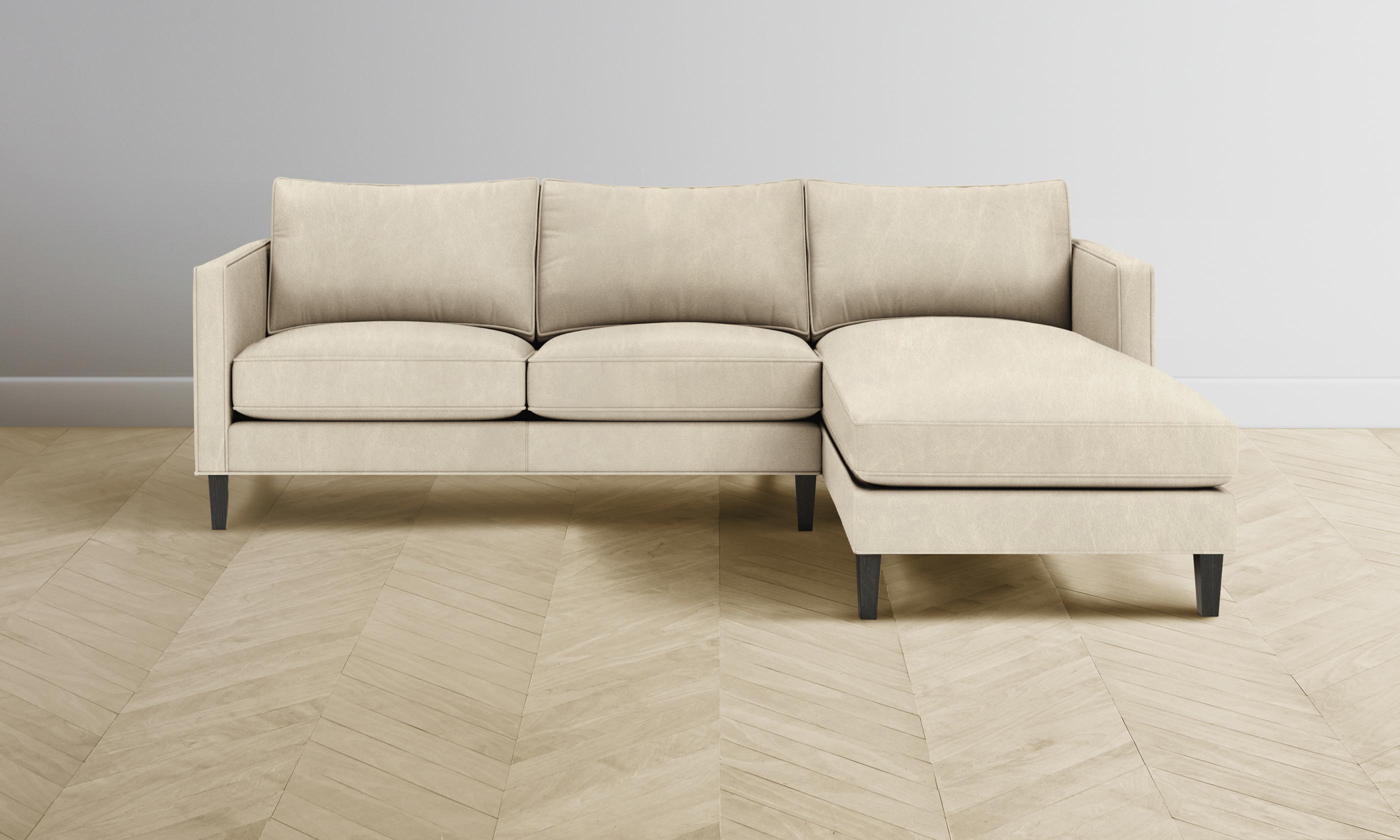 Premium Crosby Sectional Sofa in Tuscan Leather Bisque - Luxurious Comfort for Living Room, Lounge & Family Room