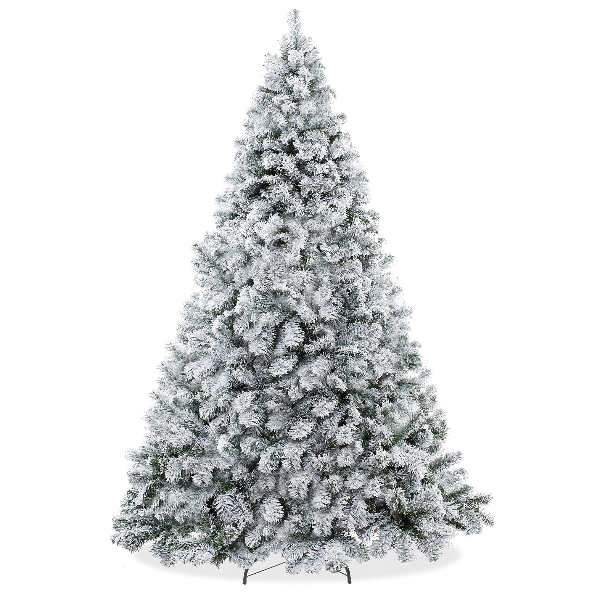 Casafield 7.5FT Realistic Snow-Flocked Pine Artificial Christmas Tree with Sturdy Metal Stand - Perfect for Holiday Home Decor, Office Party & Festive Celebrations
