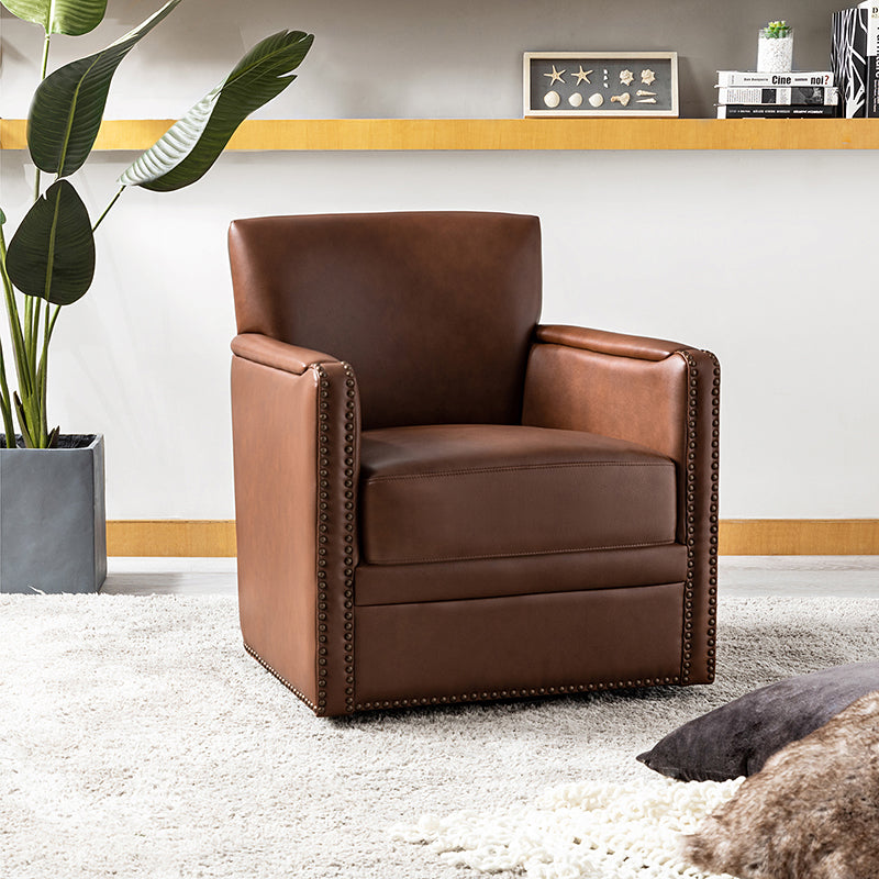Gloria Genuine Leather Swivel Chair - 360° Rotating Office Chair with Adjustable Height for Home & Office Workspace - Perfect for Conference Rooms, Study Desks and Executive Offices