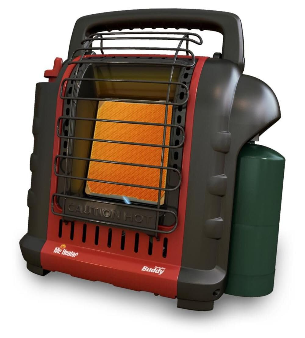 Mr. Heater A323000 Buddy Heater - Portable Indoor/Outdoor Propane Heater for Camping, Garage, and Emergency Use - 4,000-9,000 BTU Adjustable Heat Output