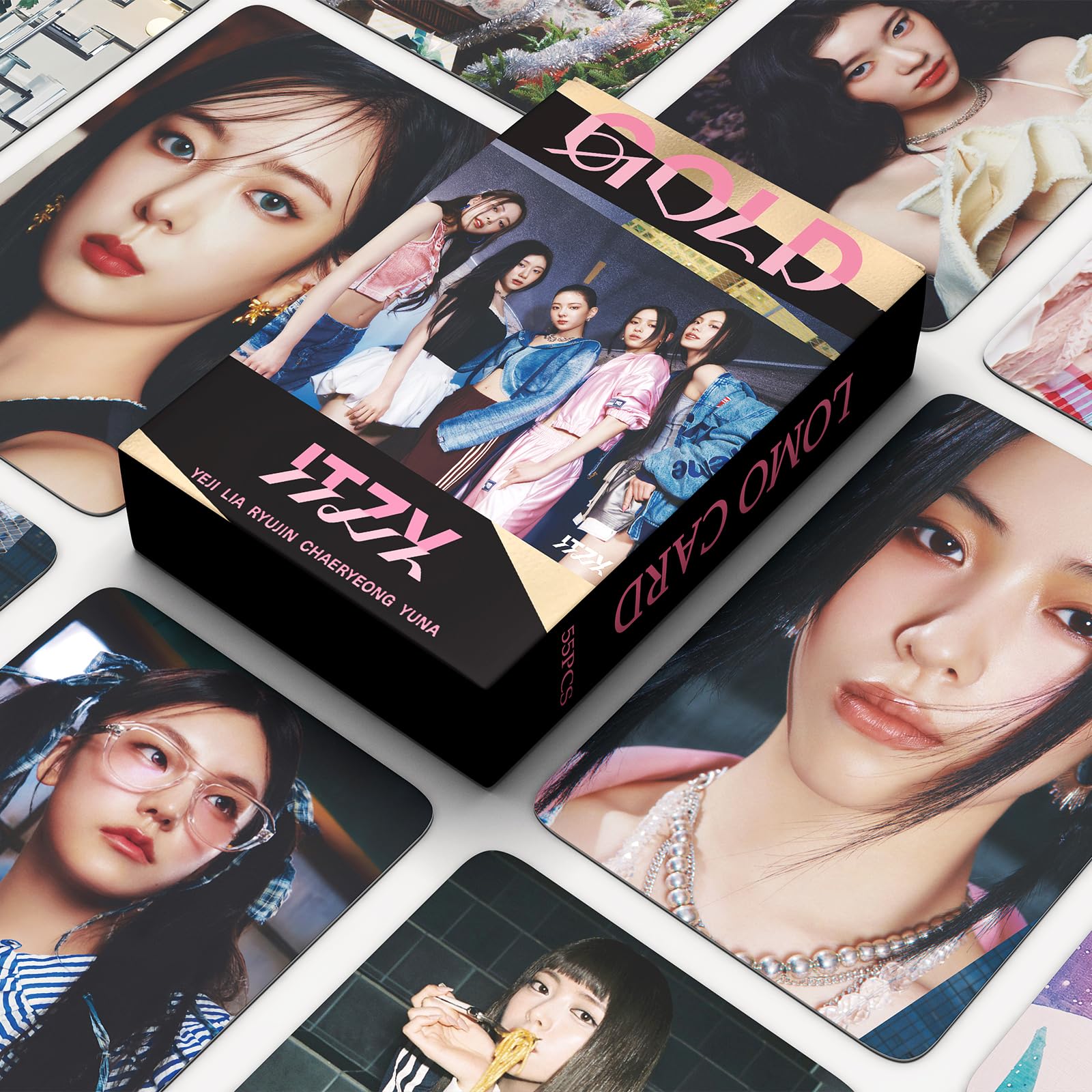 ITZY 2024 GOLD Album Photocards Set - 55PCS K-POP Lomo Cards & Postcards | Official ITZY Merchandise for Fans | Perfect for Collectors, Gift Giving, and K-POP Decorations