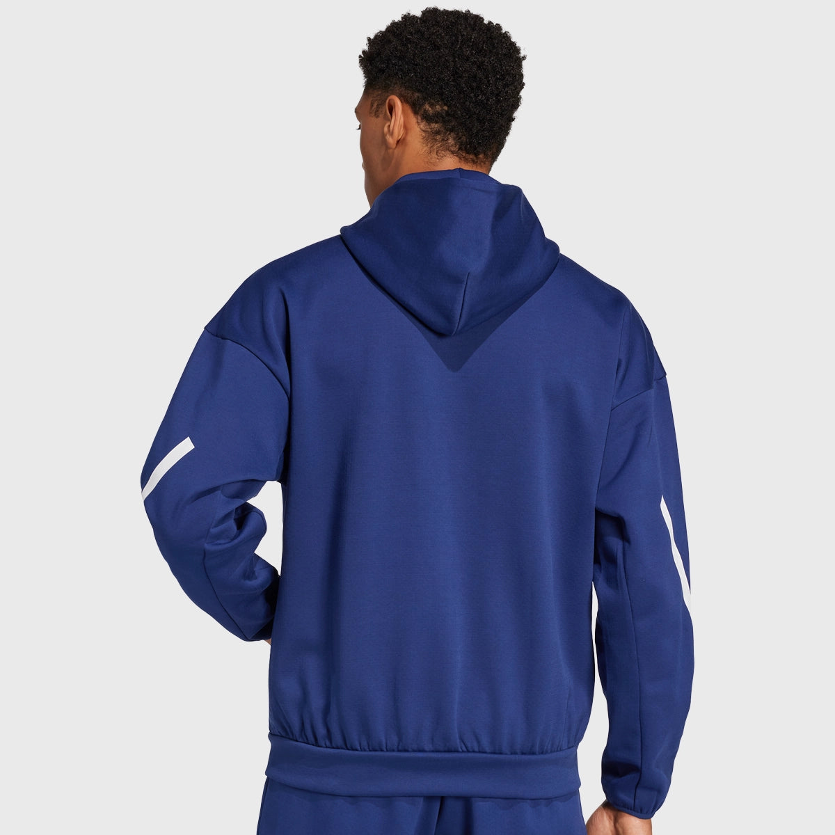 Adidas France Rugby Travel Full Zip Hoodie - Dark Blue Men's Pullover for Sports & Casual Wear - Perfect for Training, Travel & Outdoor Activities