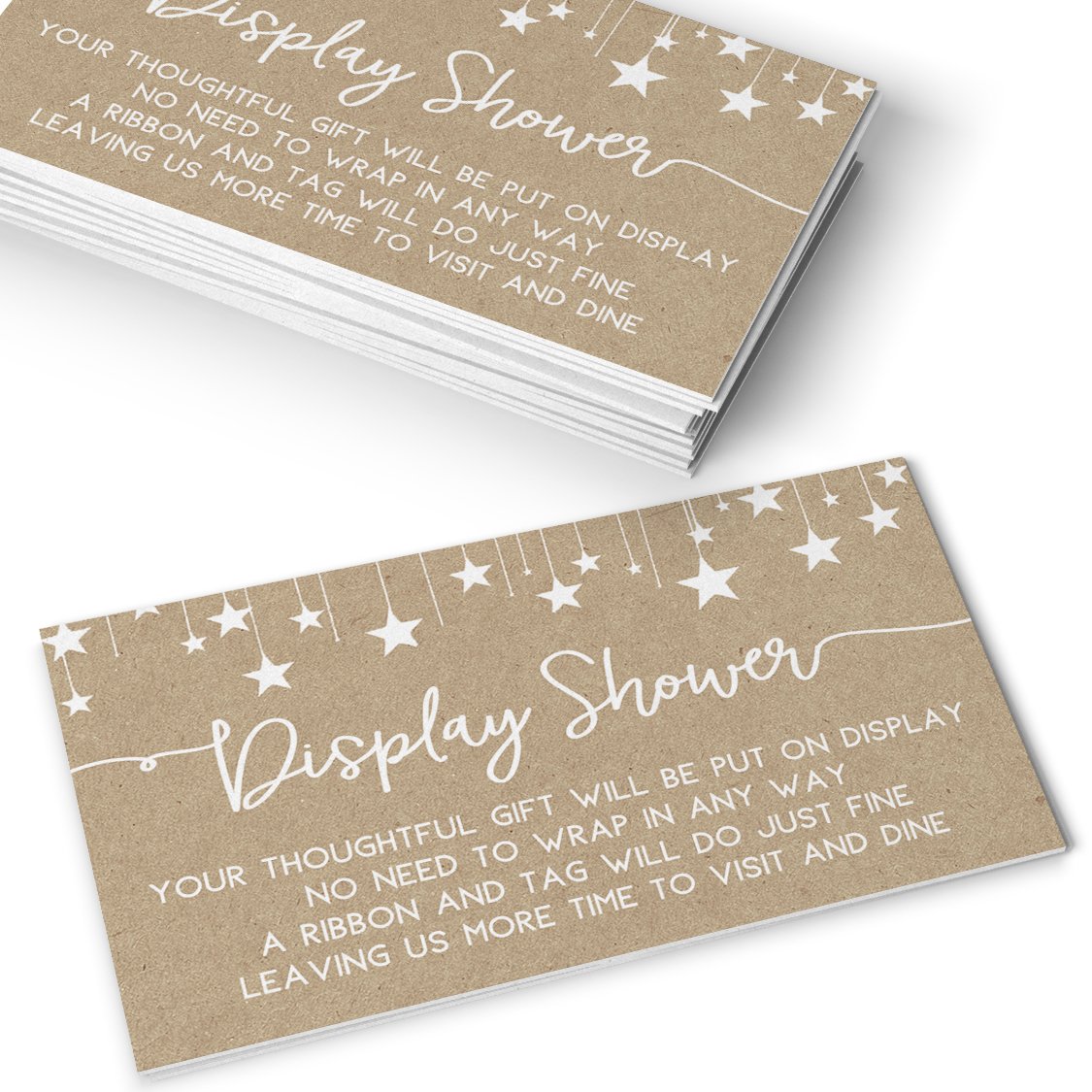 25-Pack Rustic Kraft Printed Party Gift Display Insert Cards - Perfect for Weddings, Birthdays & Special Events
