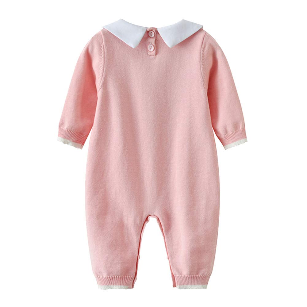 Baby Peter Pan Collar Knit Sweater Romper - Soft One-Piece Jumpsuit for Infant Boys & Girls | Perfect for Family Photos, Playdates & Special Occasions