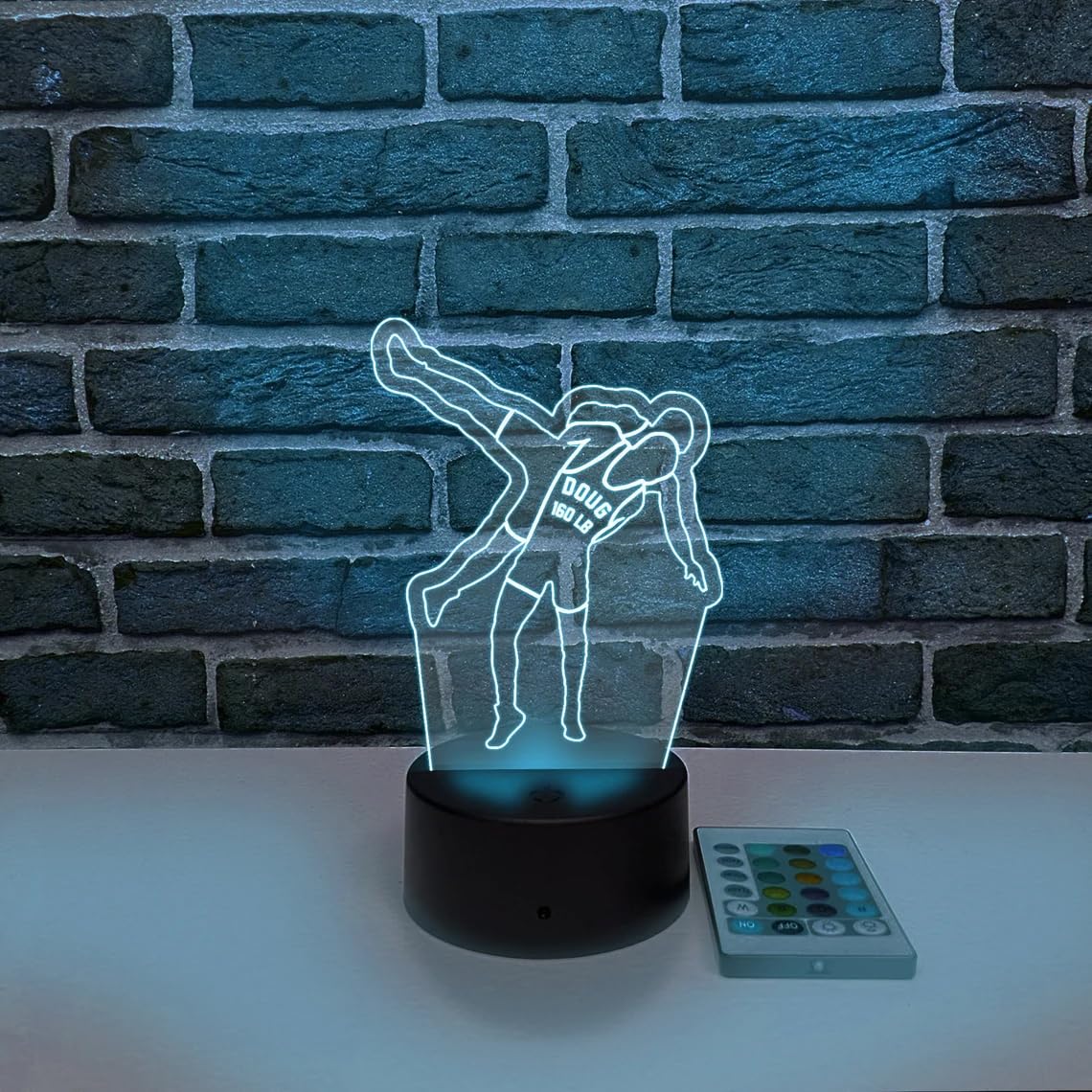 Custom Wrestling Night Light - LED Desk Lamp with Personalized Ornament, Perfect for Bedroom, Office & Wrestling Fan Gift - VWAQ ACR22