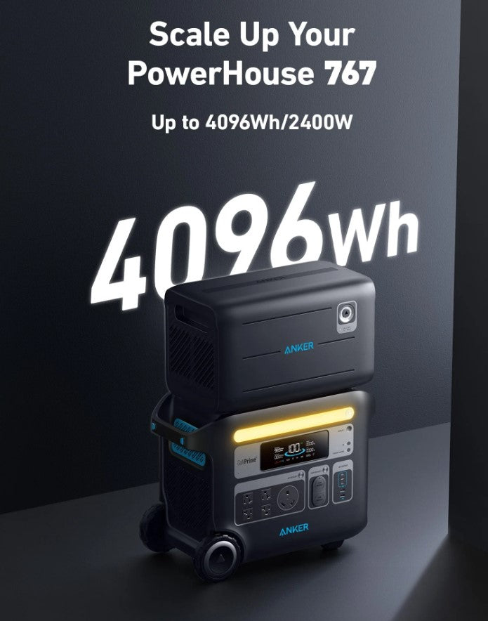 Anker 760 Portable Power Station 2048Wh Expansion Battery | High Capacity Backup Power for Camping, RV Trips & Emergency Home Use | Rechargeable Lithium Battery with RFB Technology