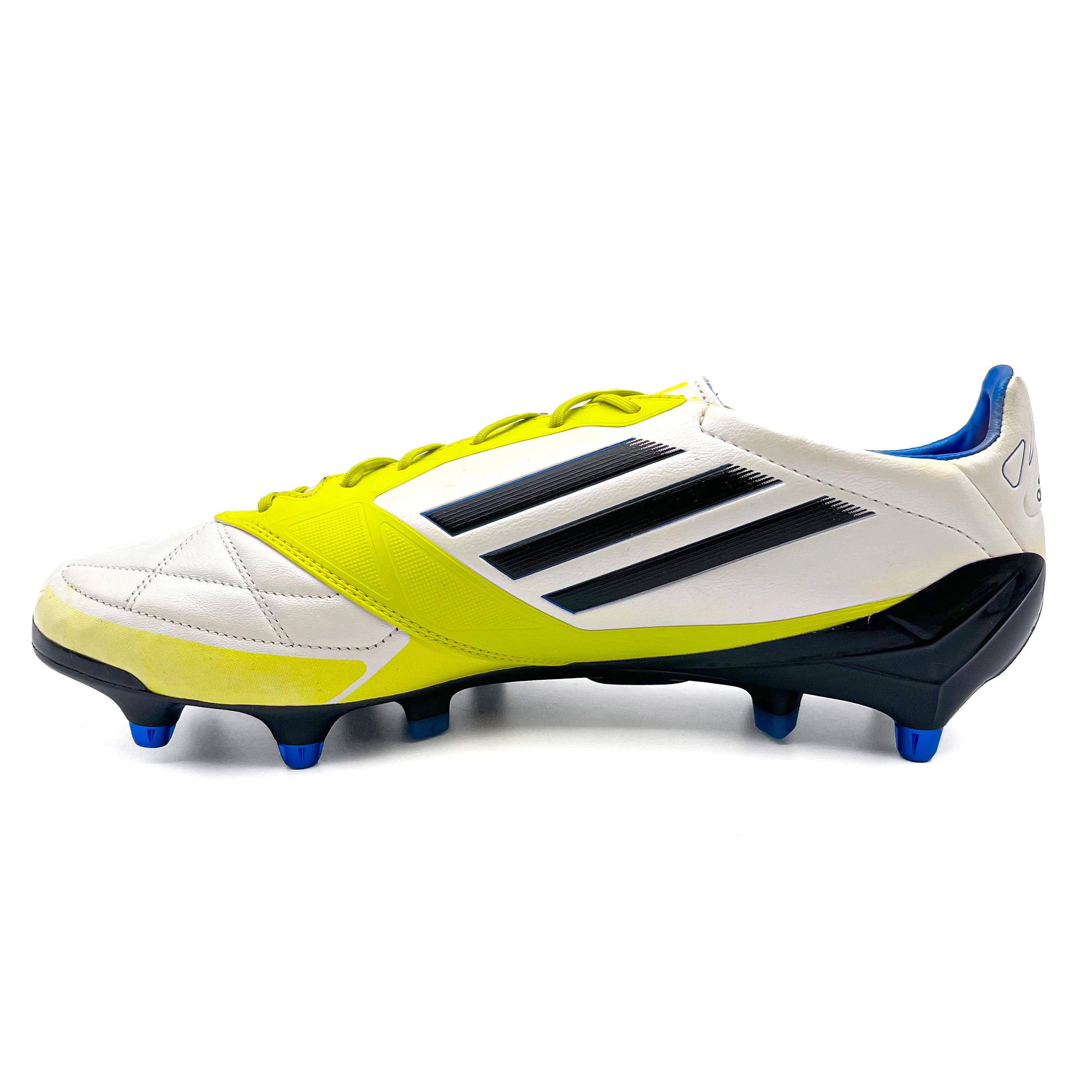 Adidas F50 Adizero SG Soccer Cleats - White & Lime - Lightweight Football Boots for Firm Ground - Perfect for Professional Matches & Training Sessions