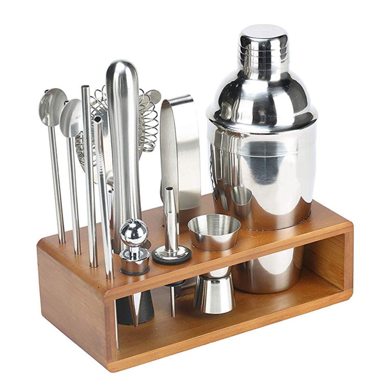 Premium 11-Piece 750ML Stainless Steel Rose Gold Cocktail Shaker Set - Professional Bartender Kit with Mixing Tools for Home Bars, Parties & Cocktail Making