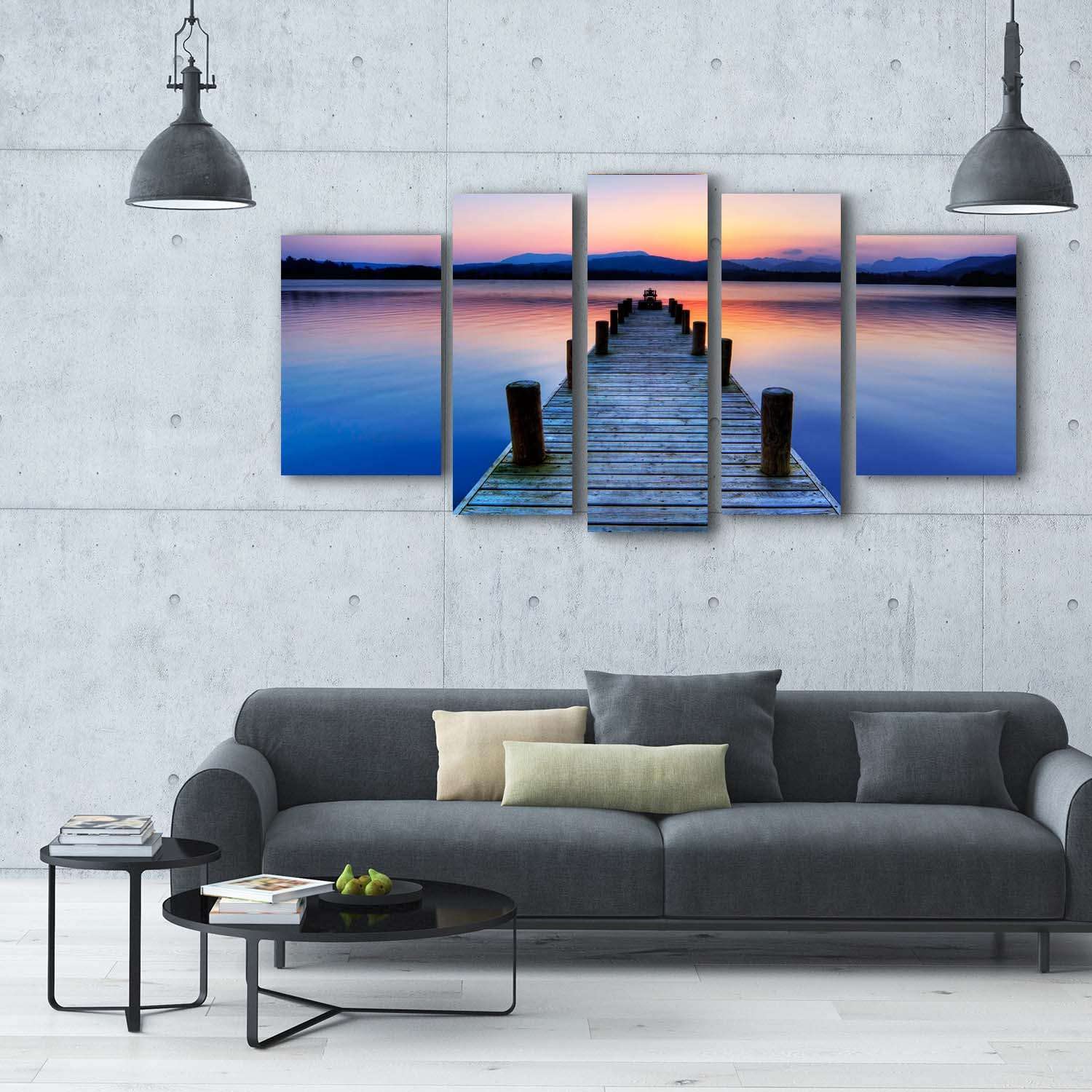 Purple Beach Canvas Wall Art Set - 36