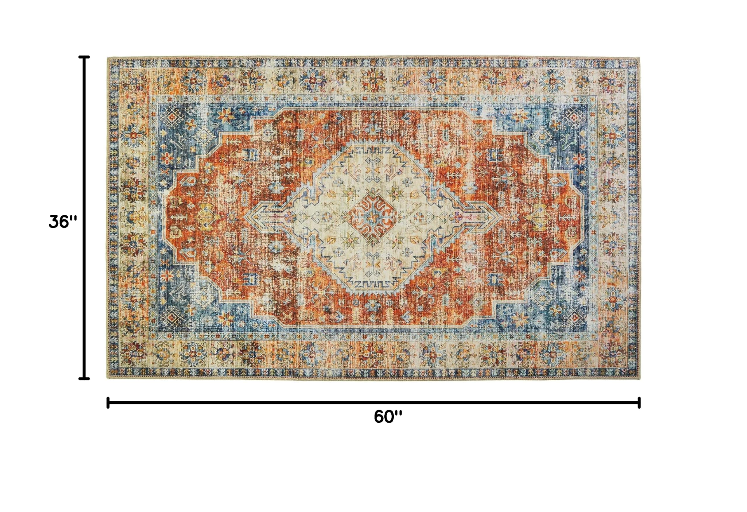 Scheherazade Homefires 3'x5' Oriental Bohemian Area Rug - Perfect for Living Room, Bedroom & Boho Home Decor
