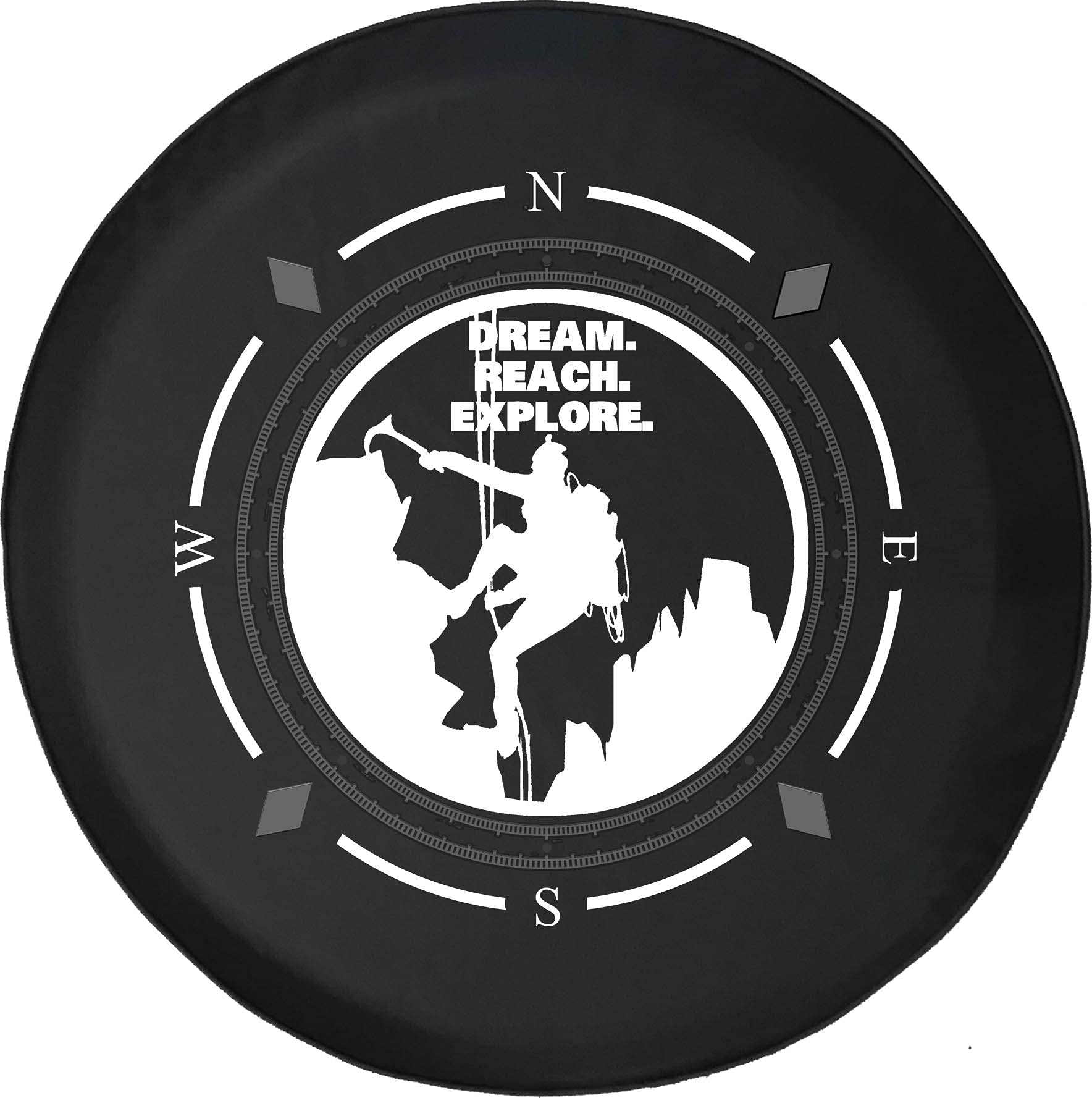 Premium American Unlimited Spare Tire Cover with Compass Design - Durable SUV, Trailer & RV Wheel Protector for Off-Road Adventures & Mountain Climbing | Fits Most Vehicles