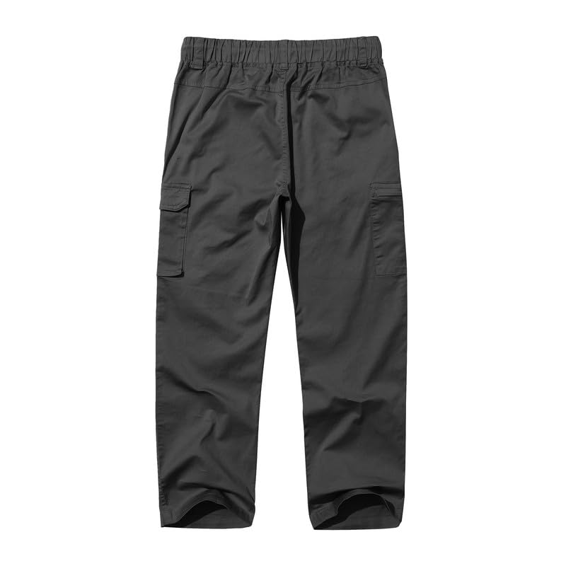 Boys Cargo Pants for Kids - Elastic Waist Hiking Pants, Lightweight Casual School Pants for Outdoor Play & Everyday Wear