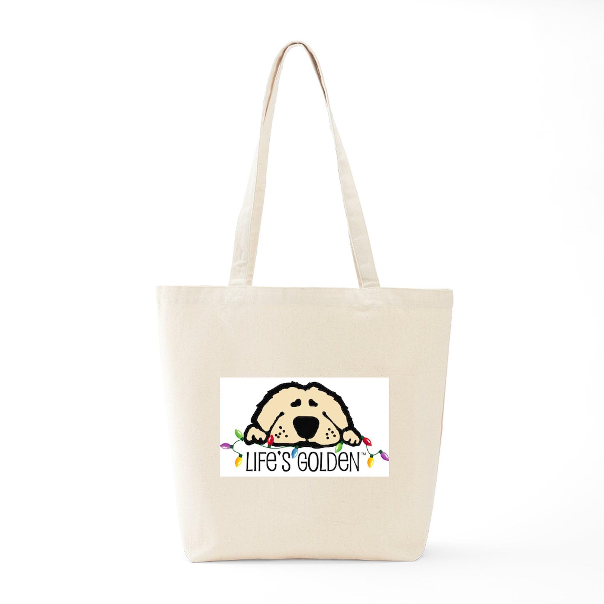Life's Golden Christmas Tote Bag - Natural Canvas Reusable Shopping Bag for Holiday Gifts, Groceries & Everyday Use | Eco-Friendly Christmas Gift Idea