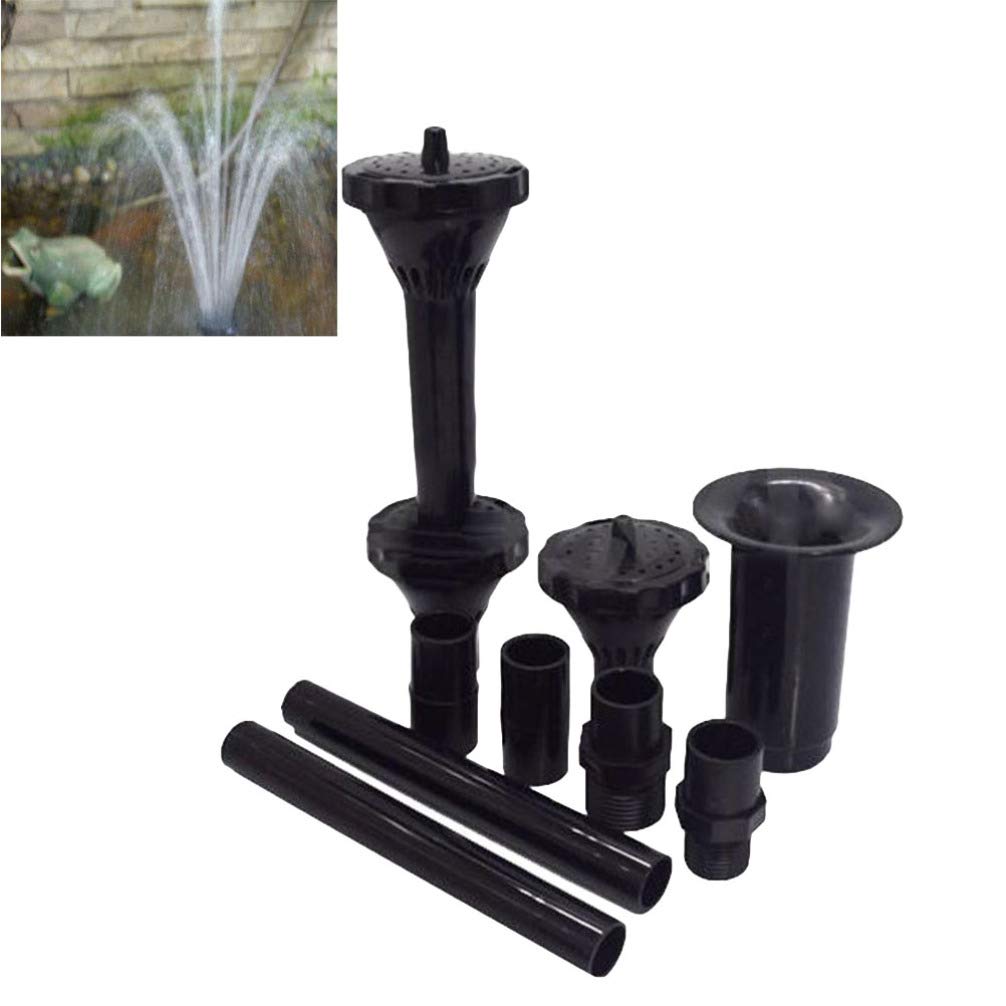 9 Pcs Pond Fountain Nozzle Kit - Submersible Pump Nozzles for Bird Bath, Solar Fountain & Water Features - Durable Nozzle Set for Ponds, Pools & Kids Water Play