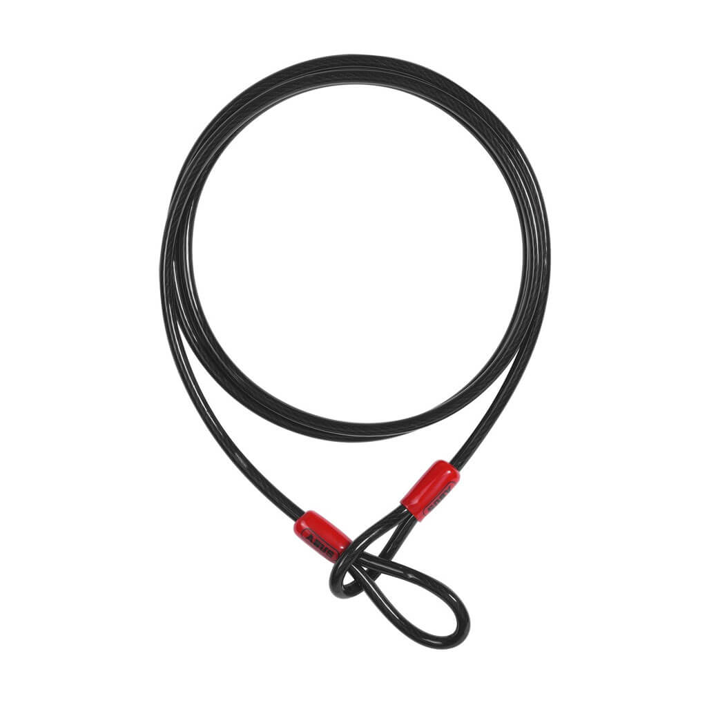 ABUS 10/200 Cobra 3/8 Inch x 6 Feet Black Flexible Security Cable with Loop - Heavy Duty Steel Wire for Bikes, Motorcycles, Gates & Outdoor Equipment Protection