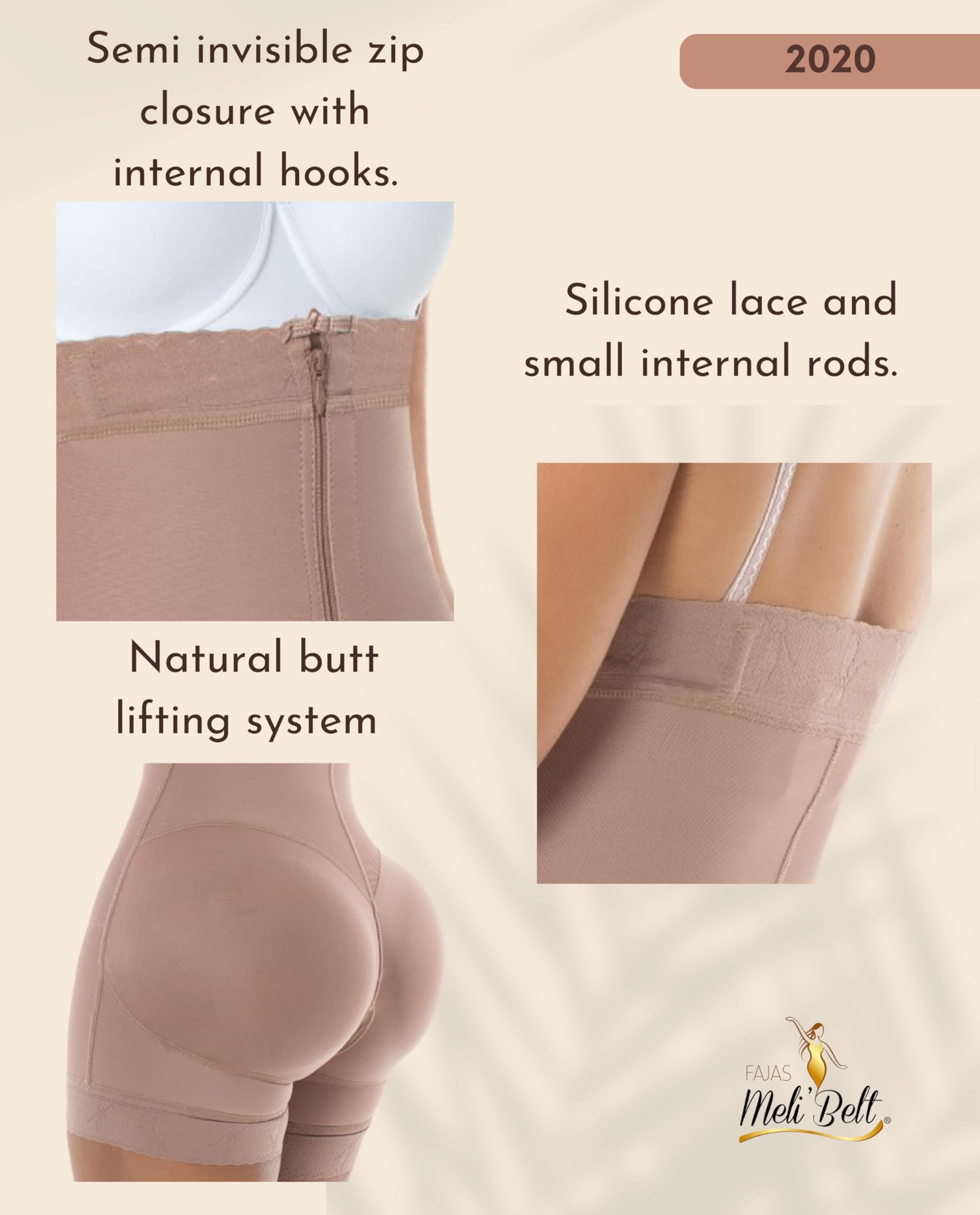 Melibelt 2020 Colombian Shapewear for Women - Strapless Compression Garment, Waist Trainer & Body Shaper - Perfect for Tummy Control, Postpartum Recovery & Special Occasions