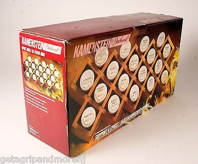 Premium KAMENSTEIN BEECHWOOD Spice Rack - Holds 18 Jars with Criss Cross Design - Kitchen Organizer for Countertop or Cabinet Storage - Perfect for Home Chefs & Spice Lovers