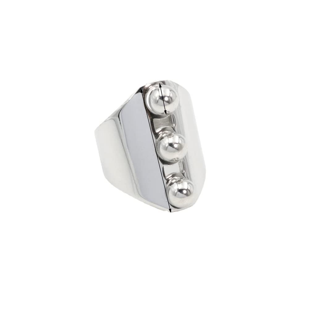 18k Gold Plated Stainless Steel Geometric Statement Ring for Women - Round Bead Design in Gold & Silver Colors | Perfect for Parties, Date Nights & Everyday Fashion Accessories