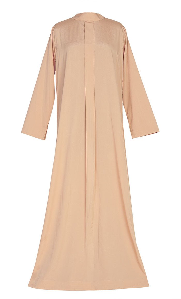 Comfy Everyday Wear Yellow Contrasted Double Layer Bisht And Lined Abaya - Modest Islamic Dress for Women, Perfect for Prayer, Mosque, and Special Occasions