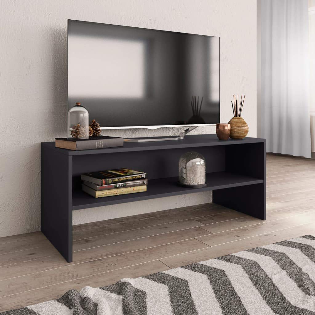 Mid-Century Modern TV Stand - HLLNME Entertainment Center with Storage for Living Room & Office, Durable Chipboard Design - Perfect for Home Theater & Media Organization